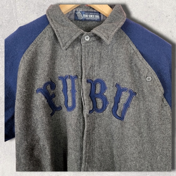 Vintage 90s Fubu Button down shacket shirt jacket - Picture 2 of 7